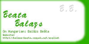beata balazs business card