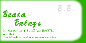 beata balazs business card